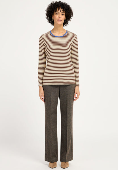Bianca Dami Stripe Top Brown Mix