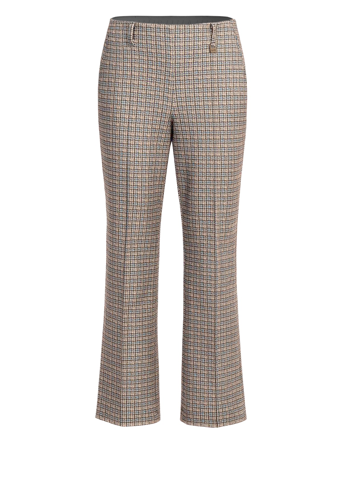 Bianca Siena Checked Pull-on Trousers Grey Mix