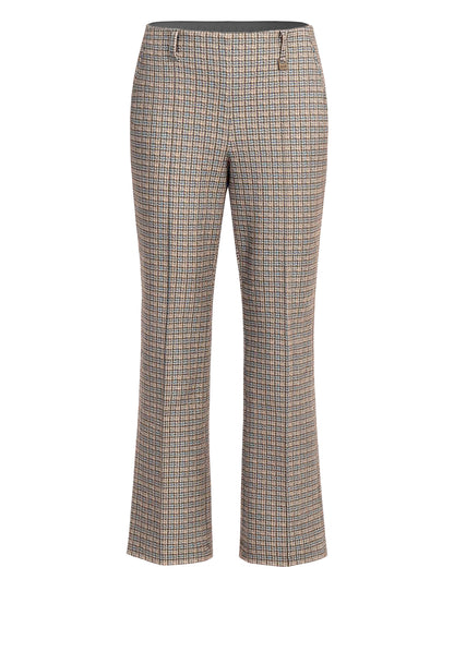 Bianca Siena Checked Pull-on Trousers Grey Mix