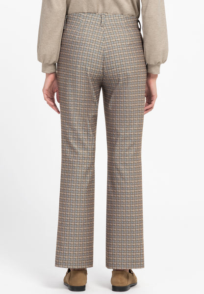 Bianca Siena Checked Pull-on Trousers Grey Mix
