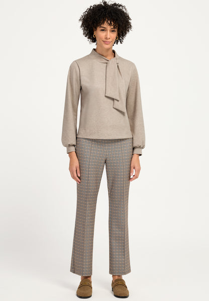 Bianca Siena Checked Pull-on Trousers Grey Mix