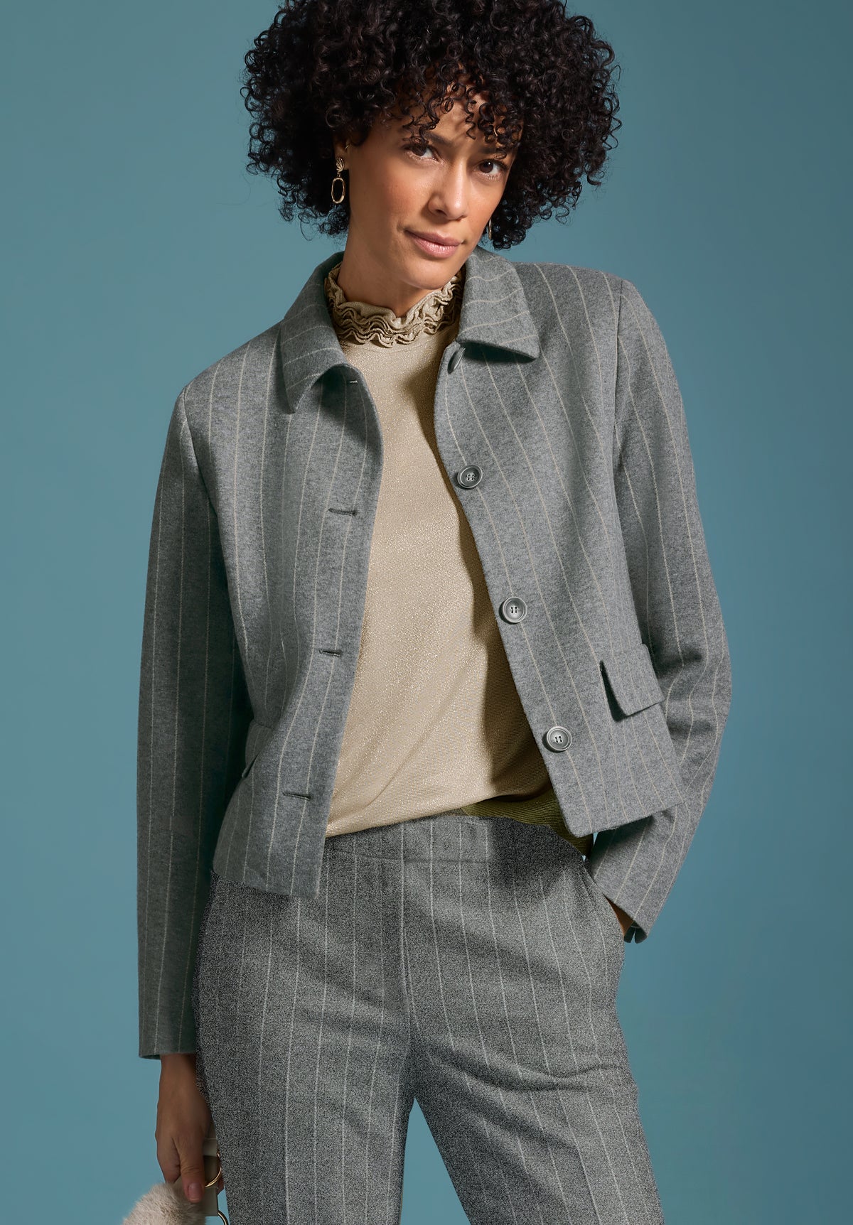 Bianca Ava Blazer Grey Mix