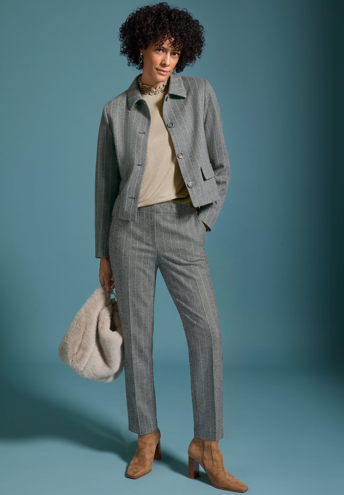 Bianca Ava Blazer Grey Mix