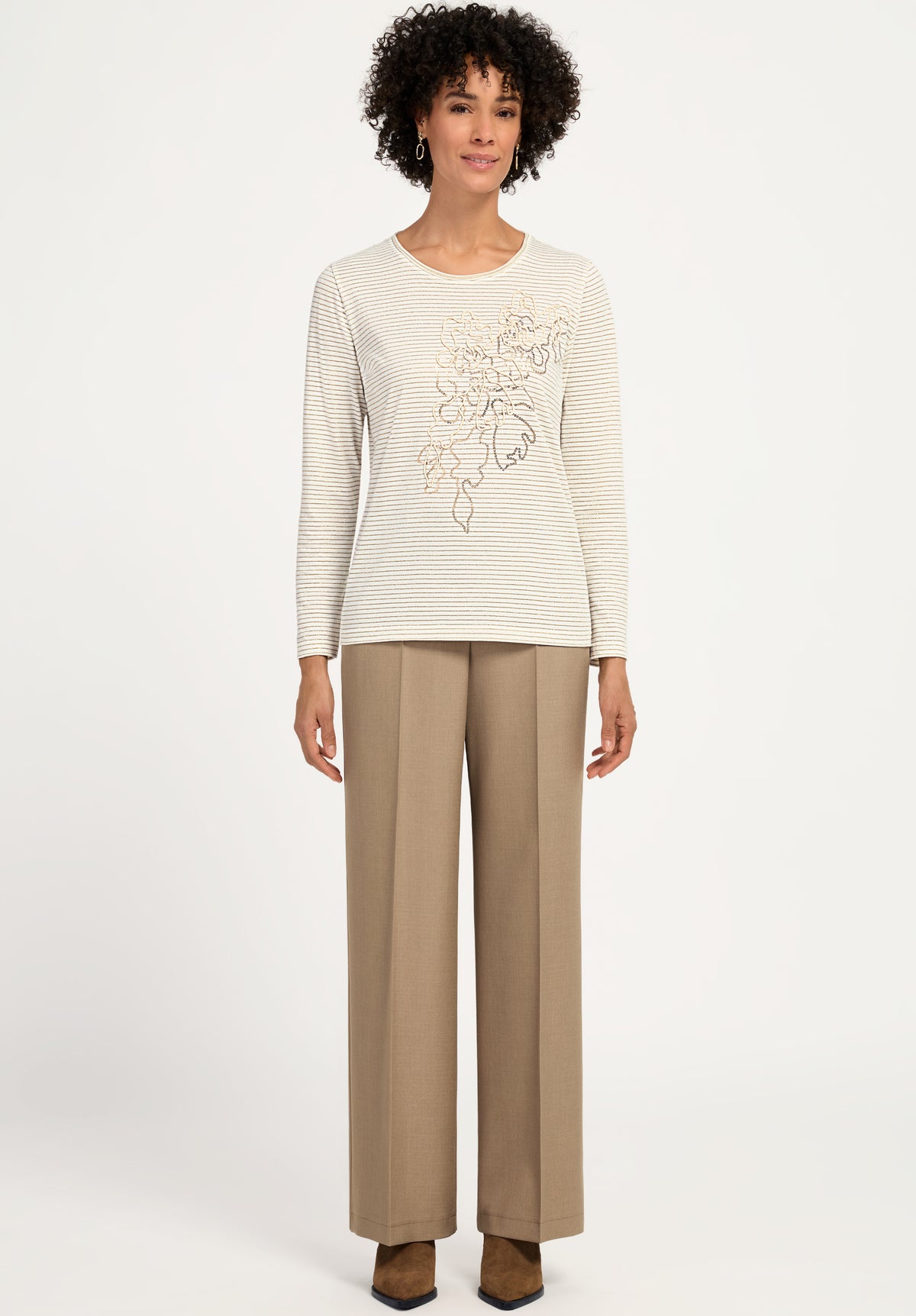 Bianca Dami Stripe Top Creme