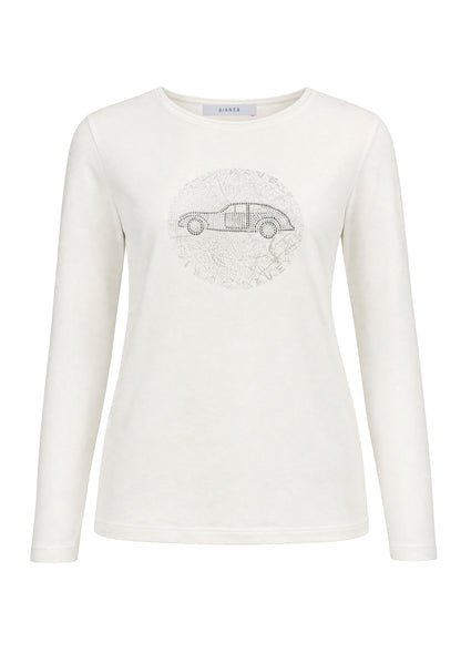 Bianca Dami Long Sleeve Top Creme