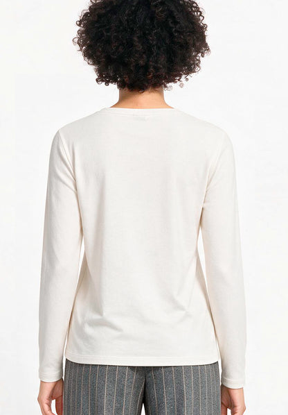 Bianca Dami Long Sleeve Top Creme