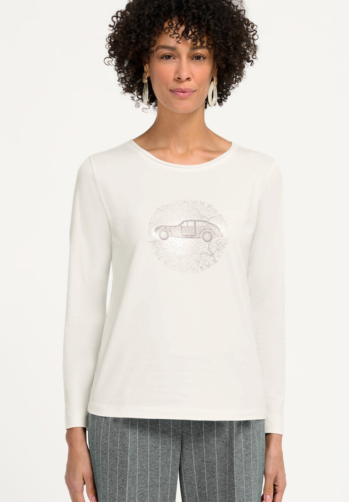 Bianca Dami Long Sleeve Top Creme