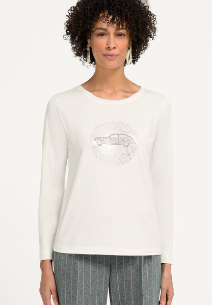 Bianca Dami Long Sleeve Top Creme