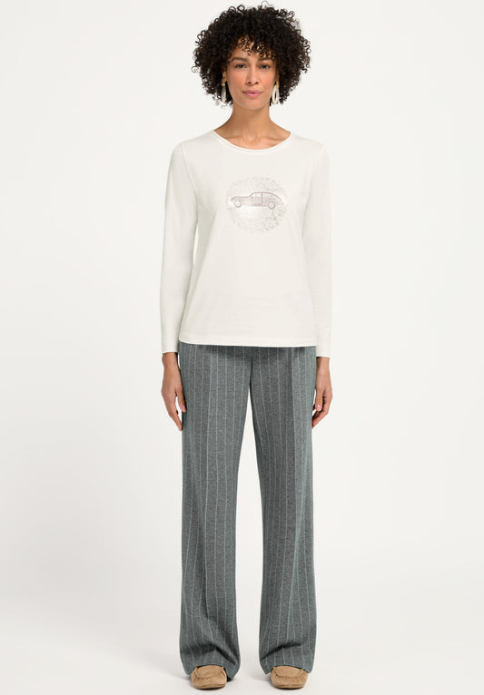 Bianca Dami Long Sleeve Top Creme