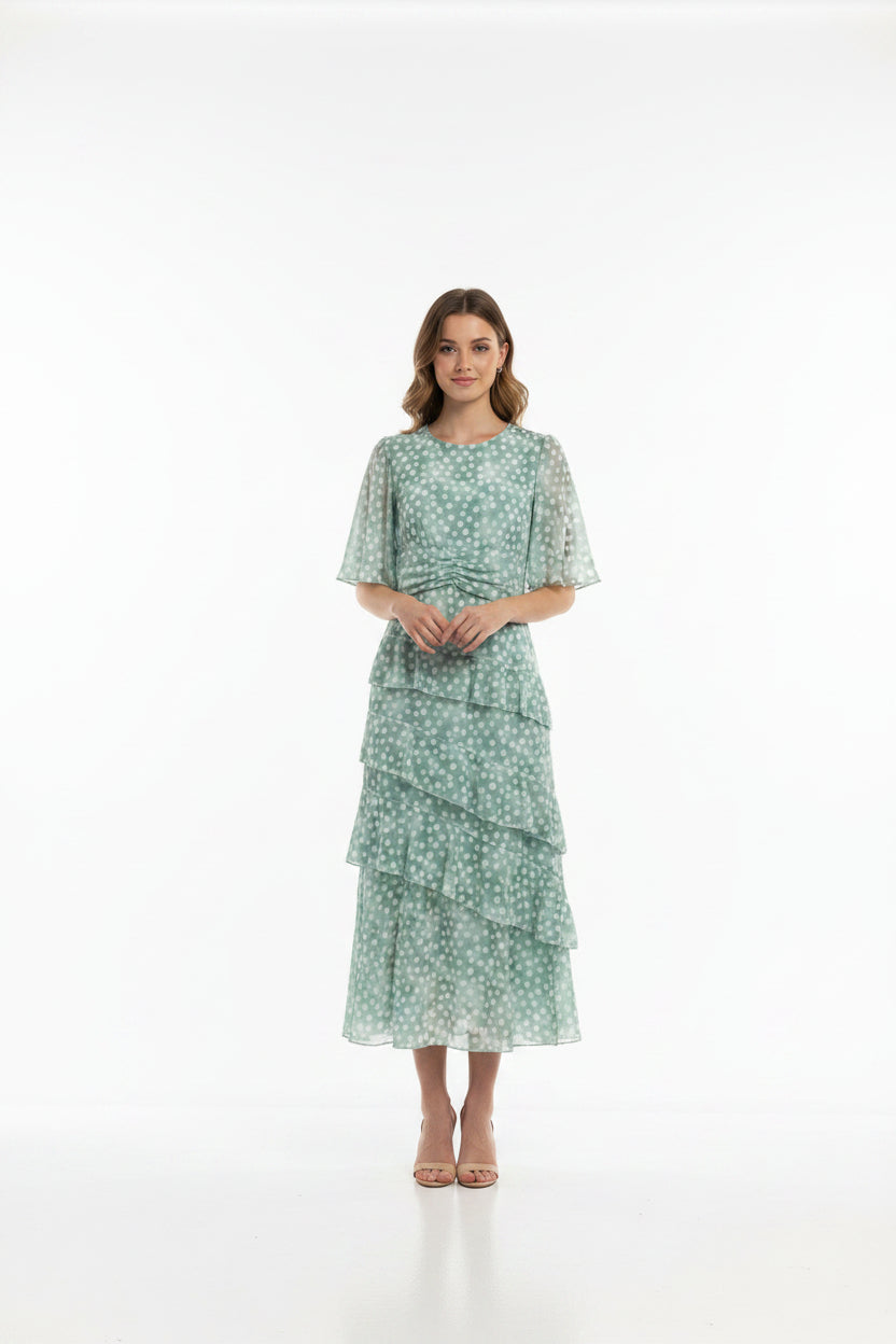 Katie Polka Dot Green Dress