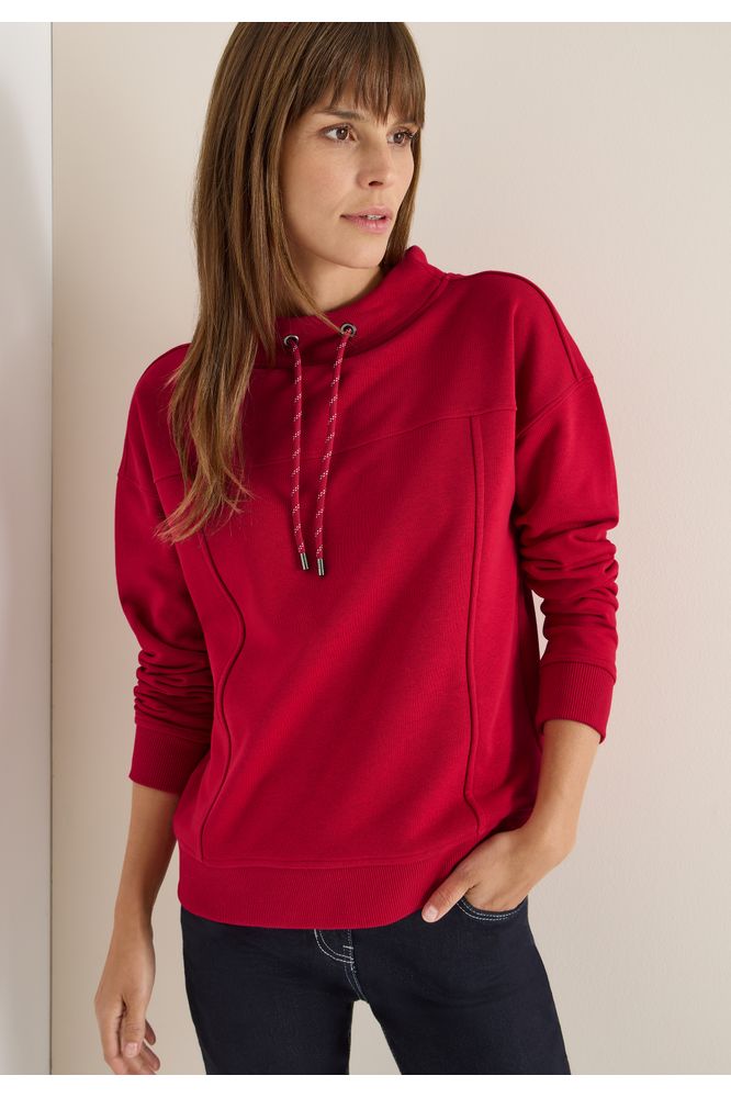 CECIL Beaujolais Red Funnelneck Sweatshirt