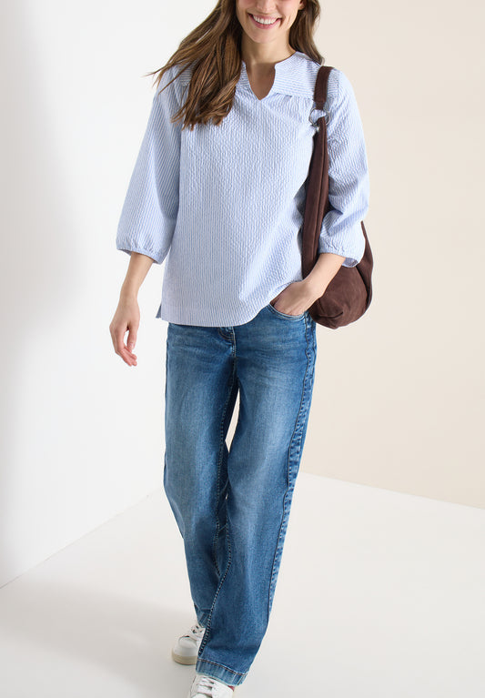 Cecil Seersucker Stripe Tunic Blouse