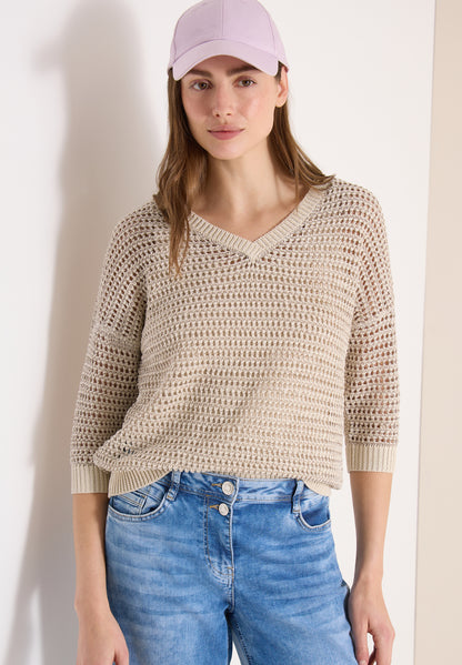 CECIL Loose Knit Sweater Pearl Beige