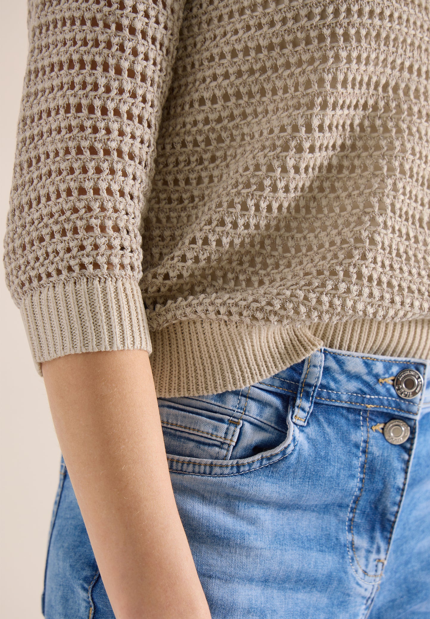 CECIL Loose Knit Sweater Pearl Beige