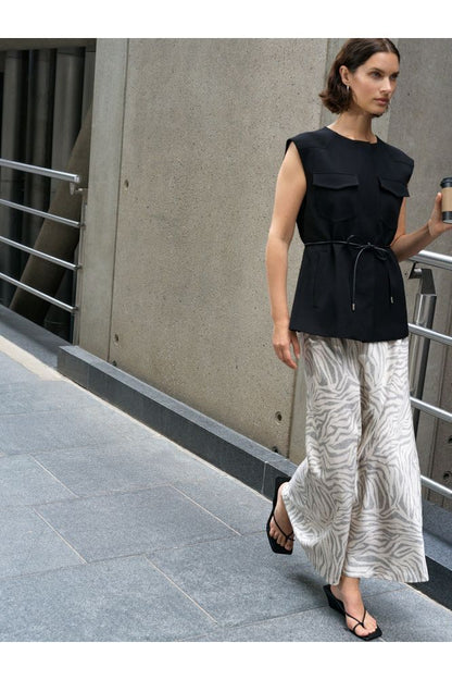 French Connection Black Clover Tie Waistcoat