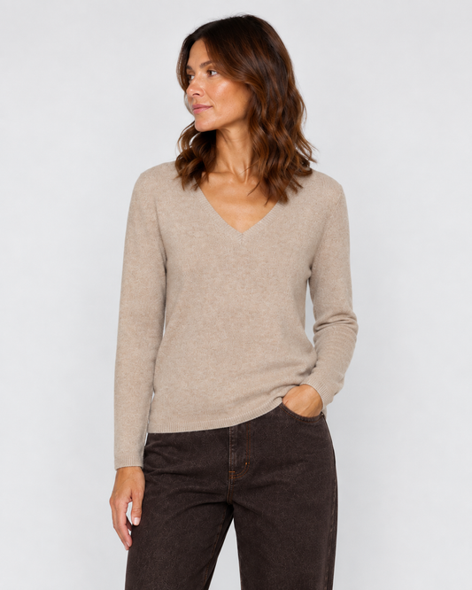 Mos Mosh Mape Sophia V-Neck Knit Doeskin