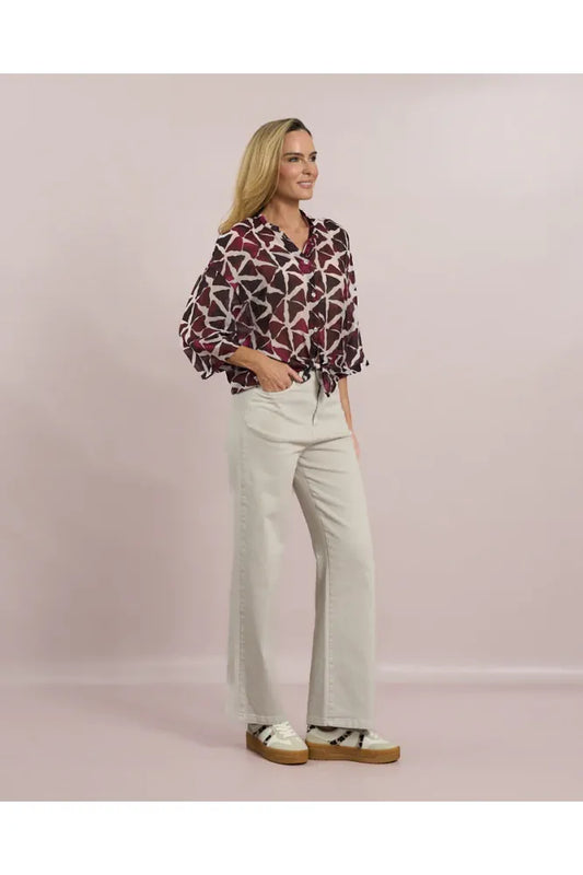 D.E.C.K Mulberry Print Blouse