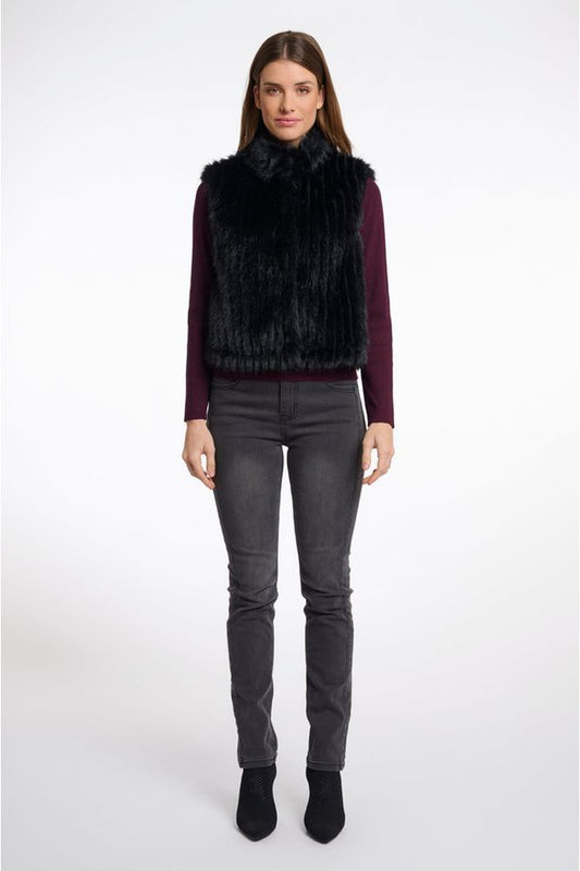 Rino & Pelle Faux Fur Dava Gilet Black