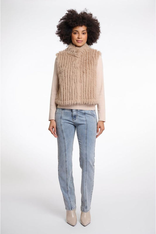 Rino & Pelle Faux Fur Dava Gilet Oat