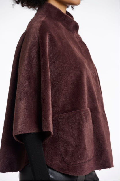 Rino & Pelle Faux Fur Chocolate Dewi Cape