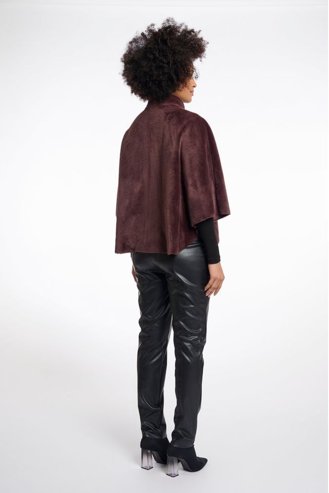 Rino & Pelle Faux Fur Chocolate Dewi Cape