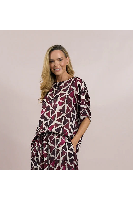 D.E.C.K Mulberry Print Top