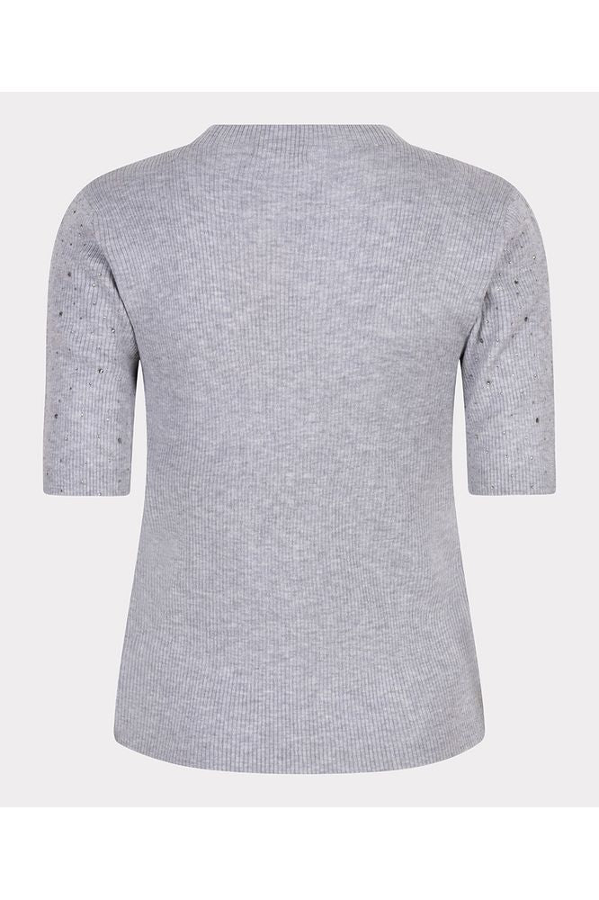 Esqualo Light Grey Ribbed Top with Studs