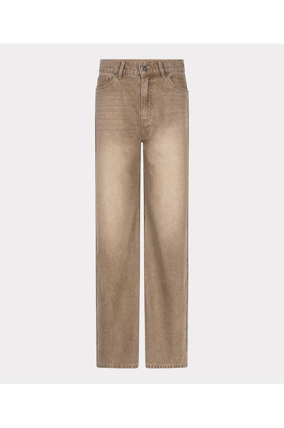 Esqualo Wide Leg Garment Dye Trouser