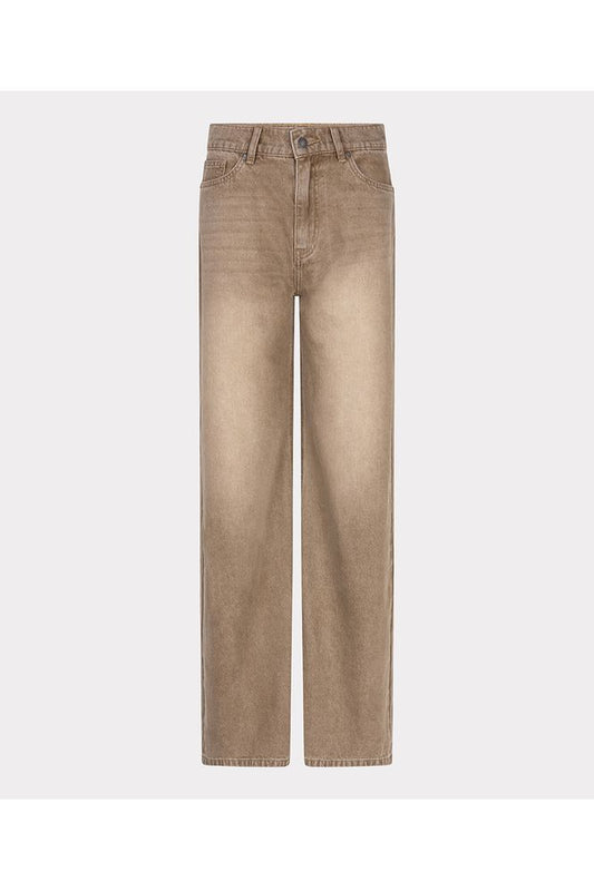 Esqualo Wide Leg Garment Dye Trouser