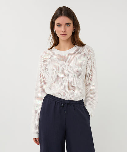 Esqualo 3D Tapes Sweater Off White