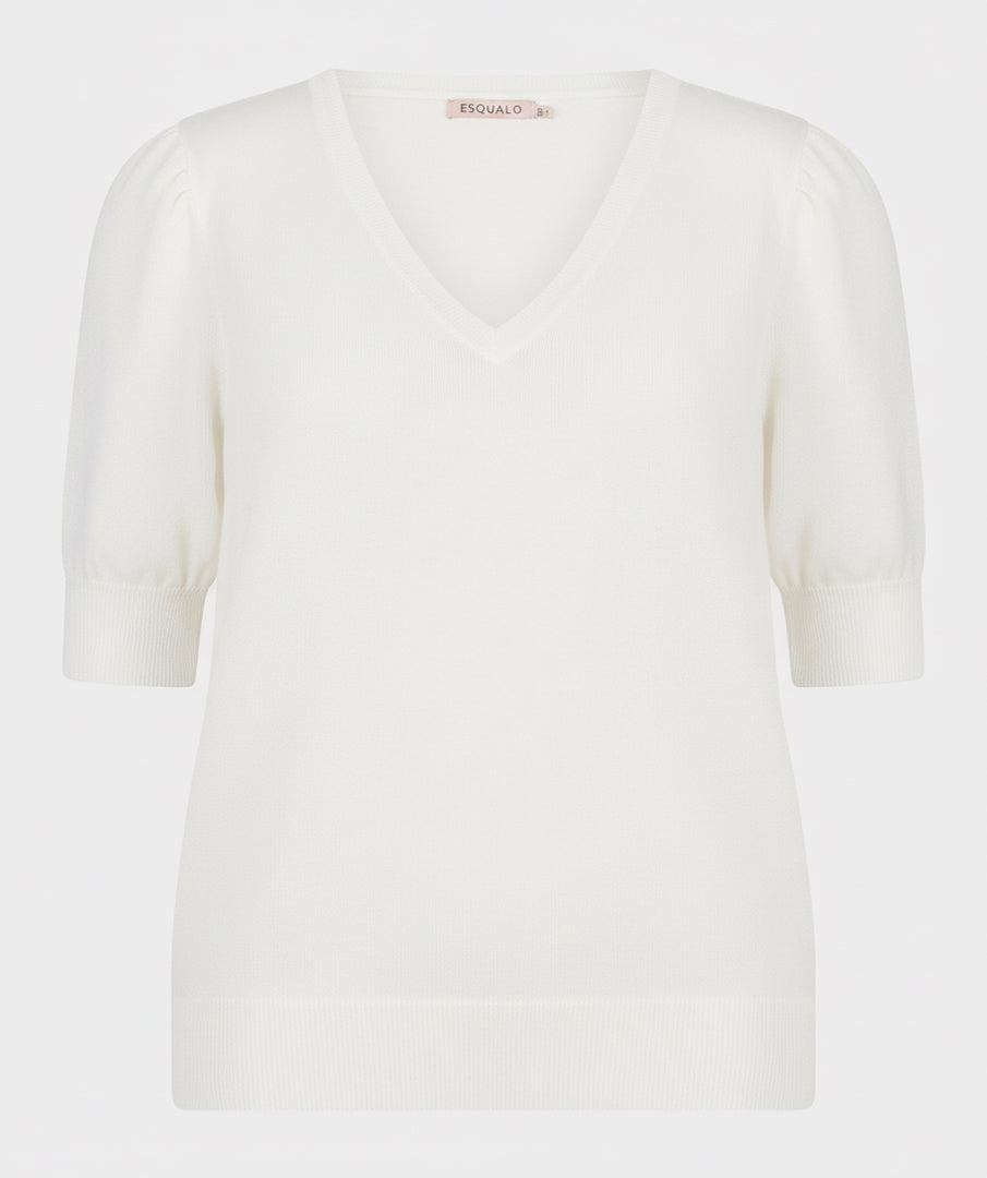 Esqualo Basic V-Neck Sweater Off White