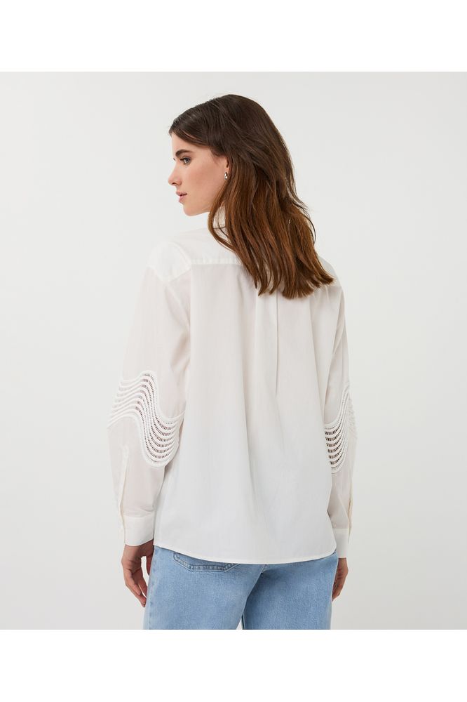 Esqualo Lace Poplin Blouse Off White