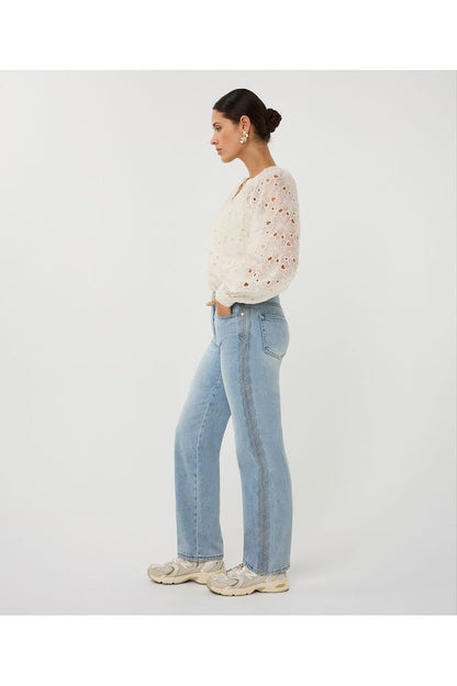 Esqualo Embroidery Anglaise Blouse Ecru