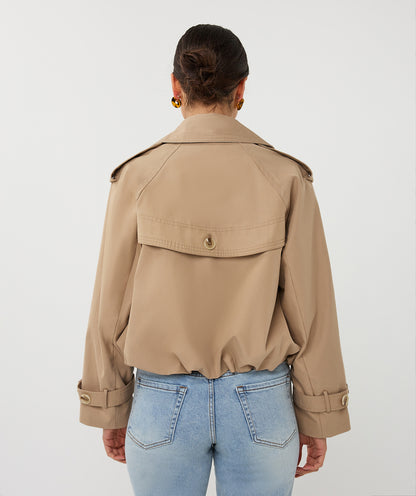 Esqualo Short Balloon Trench Stone