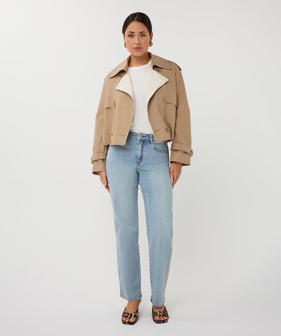 Esqualo Short Balloon Trench Stone