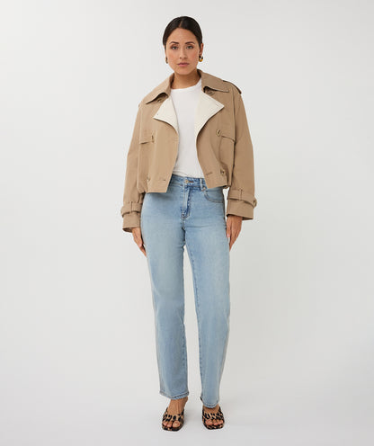 Esqualo Short Balloon Trench Stone
