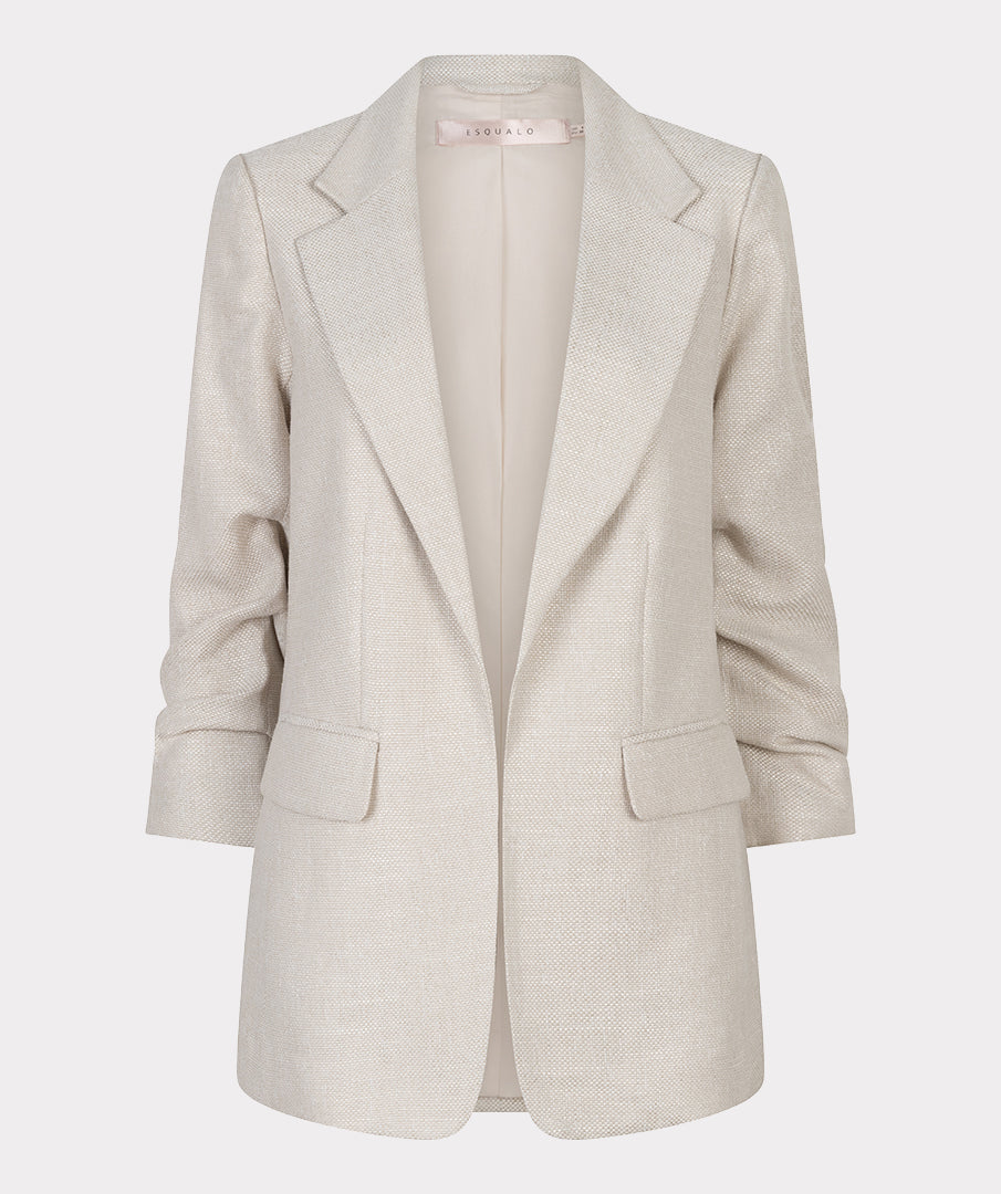 Esqualo Linen Look Blazer - Light Sand