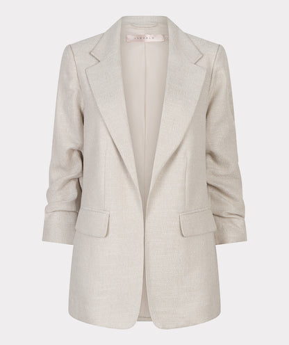 Esqualo Linen Look Blazer - Light Sand