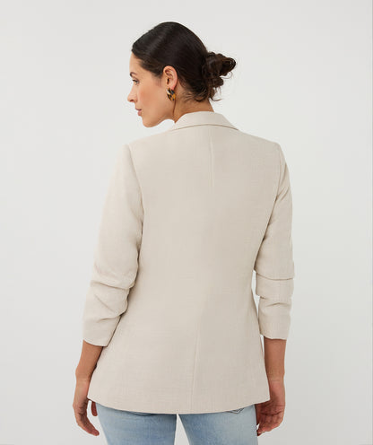 Esqualo Linen Look Blazer - Light Sand