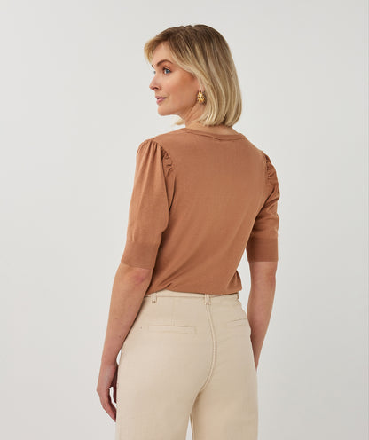 Esqualo Basic V-Neck Sweater Cappuccino