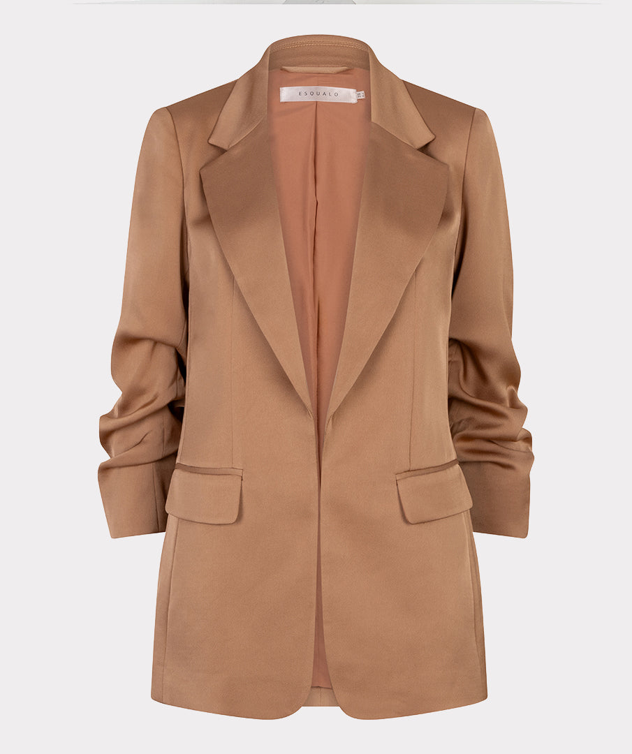 Esqualo 3/4 Sleeve Crepe Blazer - Cappuccino