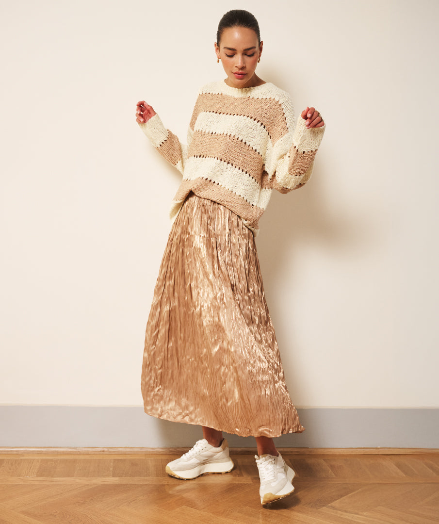 Esqualo Plisse Changeant Skirt Cappuccino