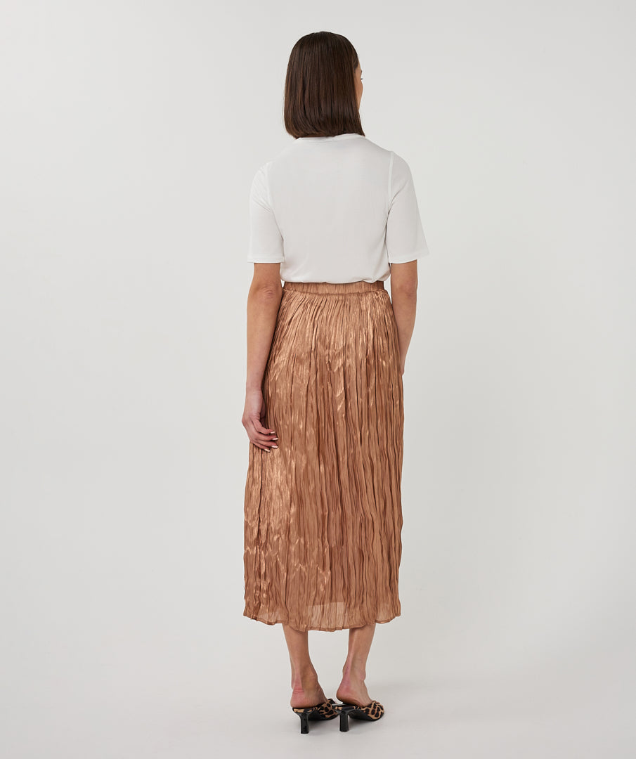 Esqualo Plisse Changeant Skirt Cappuccino
