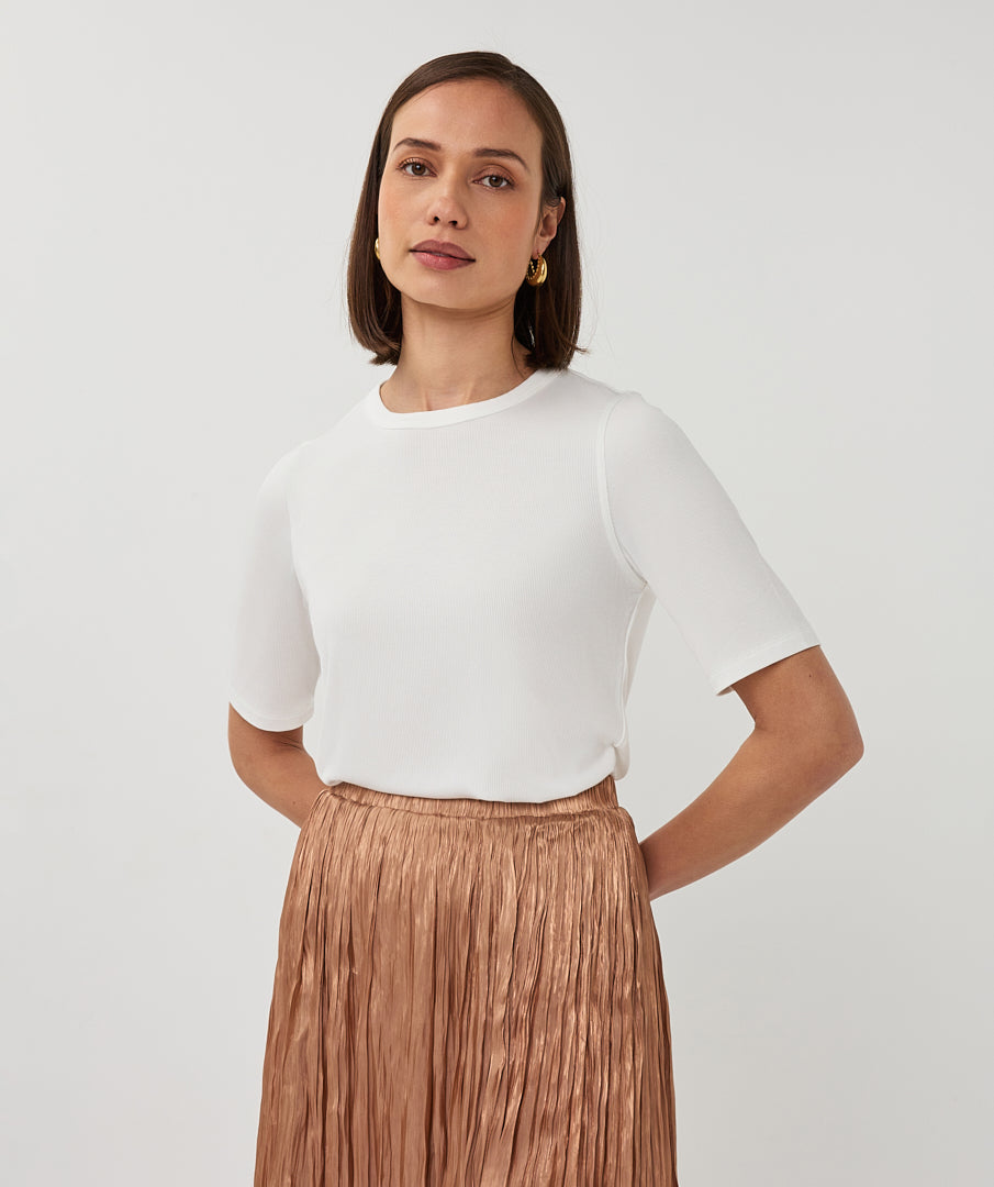 Esqualo Plisse Changeant Skirt Cappuccino