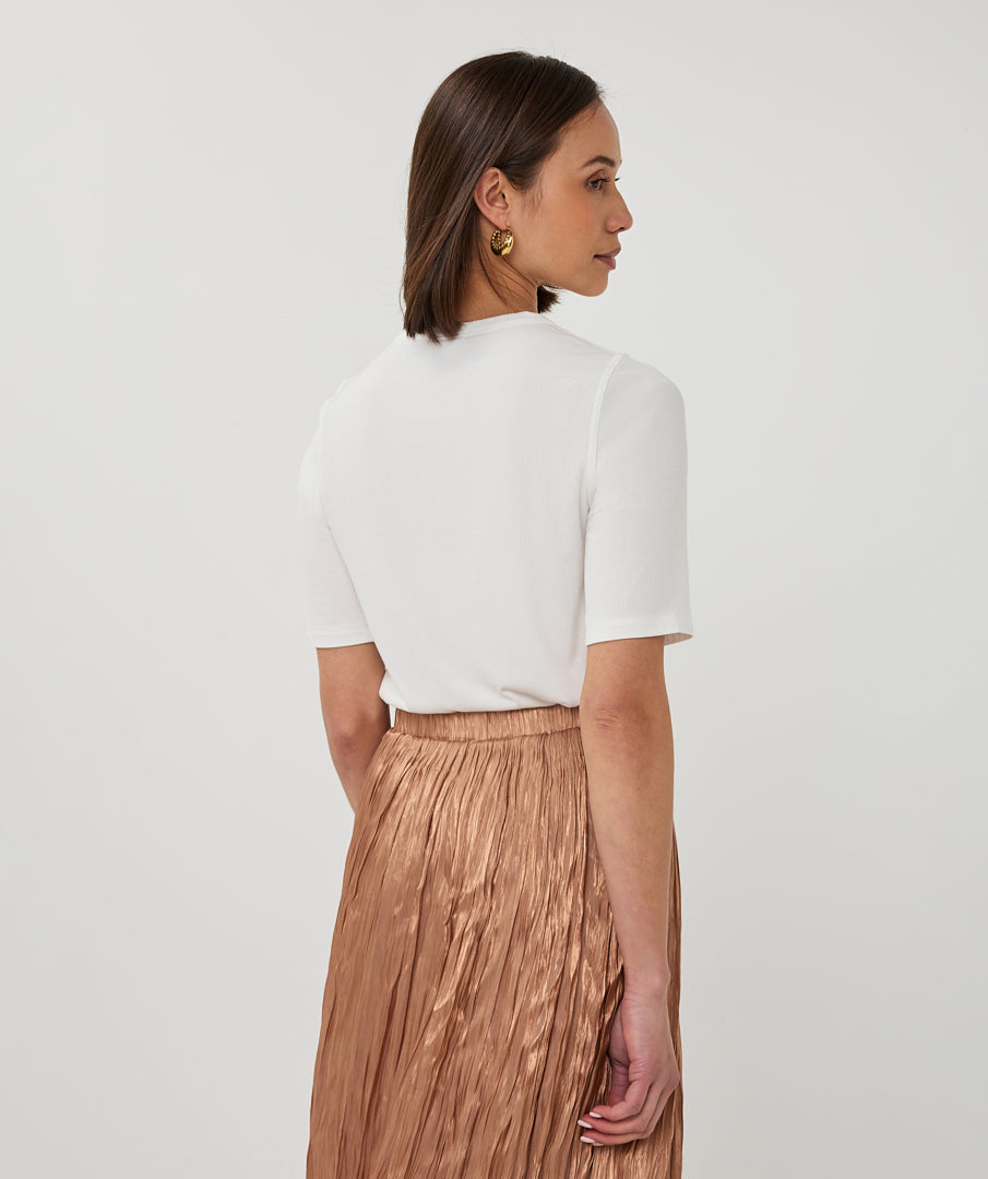 Esqualo Plisse Changeant Skirt Cappuccino