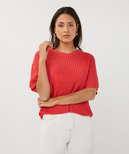 Esqualo Open Knit Sweater Chili