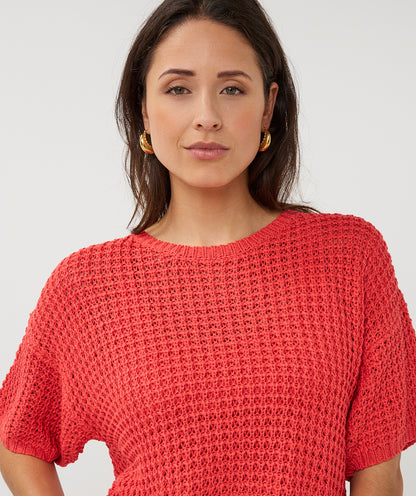 Esqualo Open Knit Sweater Chili