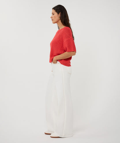 Esqualo Open Knit Sweater Chili