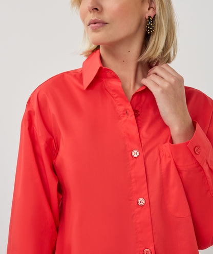 Esqualo Folded Cuff Blouse Chili
