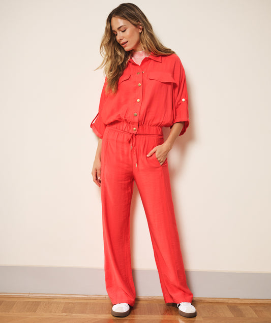 Esqualo Slub Trousers Chili